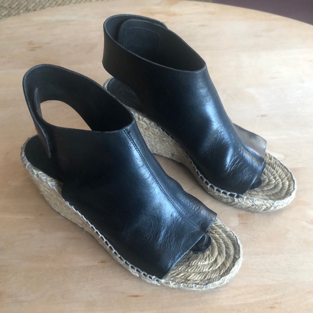 CÉLINE Wedge Espadrille Sandals Size 36